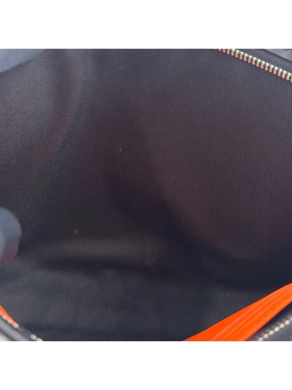 Louis Vuitton Pochette Voyage MM Damier Cobalt Leather Orange Navy Black Clutch